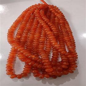 Carnelian Roundel Shape Gemstones Beads 16 Inches Strand