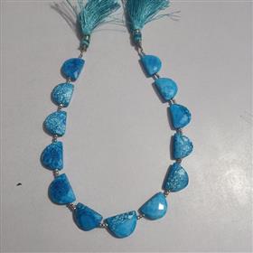 Howlite Turquoise D shape Gemstone Briolette Beads 16 Inches Strand