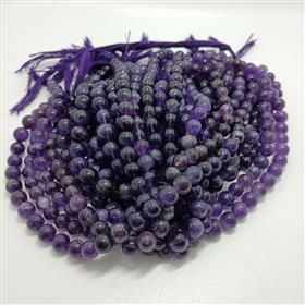 Wholesale African Amethyst Round Gemstone Beads 16 Inches Length