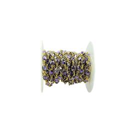 Amethyst Quartz Oval Shape Gemstones Bezel Connectors 925 Sterling Silver Chains