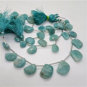 Natural Amazonite D Shape Gemstone Beads