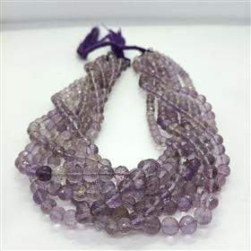 Natural Round Shape Faceted Amethyst Gemstone Beads