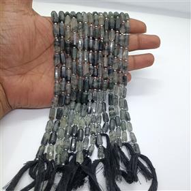 Natural Moss Agate Fancy Shape Gemstone Beads