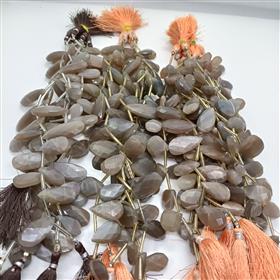 Natural Gray Shape Peach Moonstone Gemstone Beads