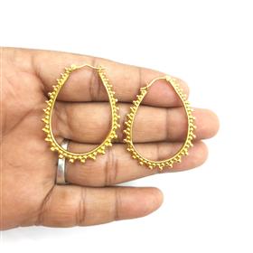 18k Gold Plated Fancy Hoop Earrings