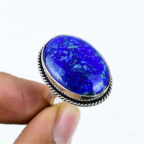 Natural Oval Shape Lapis Lazuli Gemstone Handmade Ring