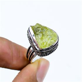 Handmade Natural Lemon Topaz Rough Gemstone Rings