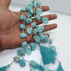 Natural Amazonite D Shape Gemstone Beads