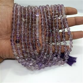 Natural Round Shape Faceted Amethyst Gemstone Beads
