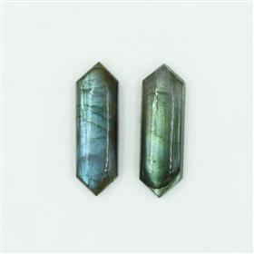Labradorite Calibrated Stone 10x30 mm Hexagon Shaoe