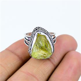 Handmade Natural Lemon Topaz Rough Gemstone Rings