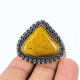 Natural Trillion Shape Ocean Jasper Gemstone Rings