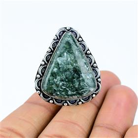 Natural Seraphinite Gemstone Boho Rings